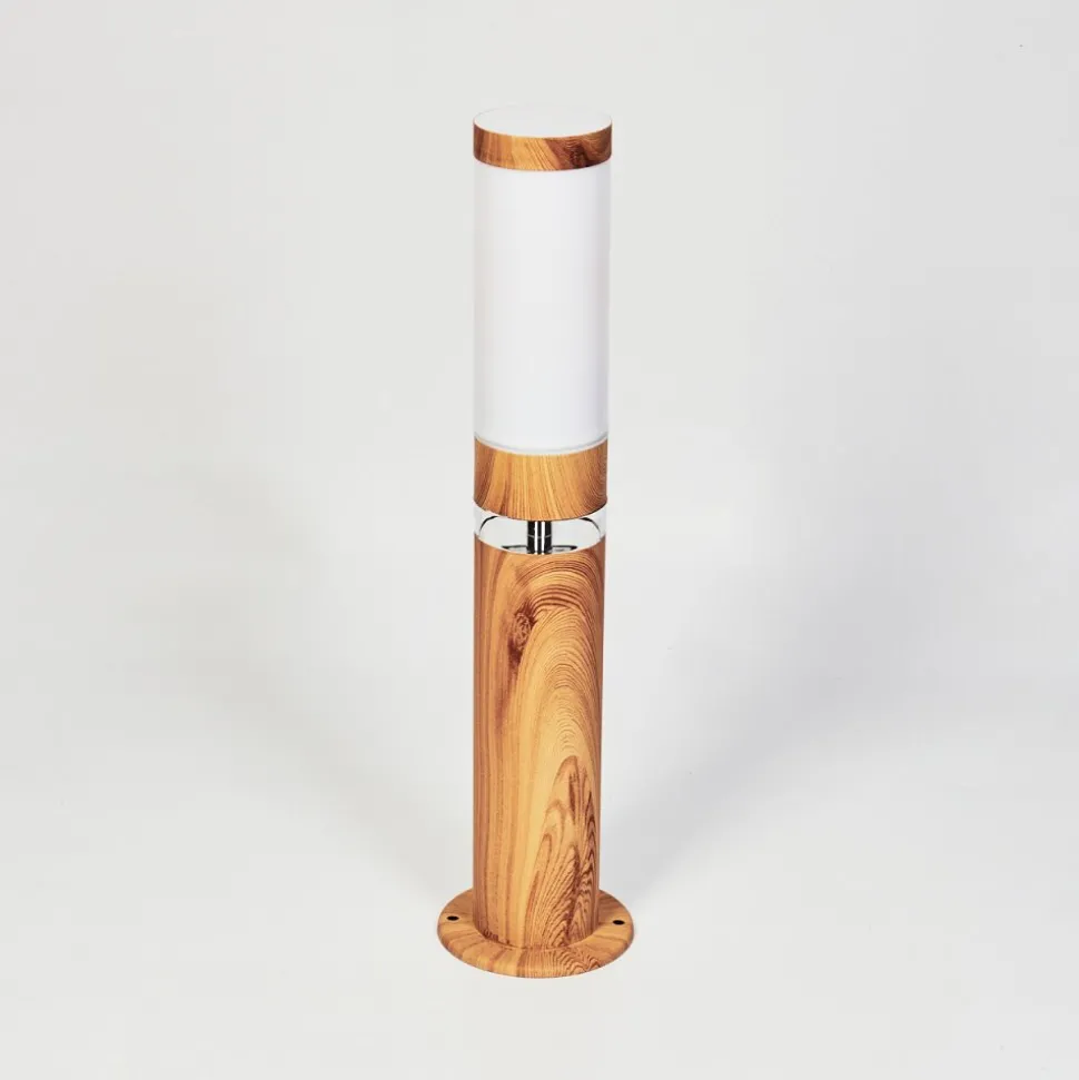 Borne Lumineuse Tise Brun, Couleur Bois, 2 Lumieres