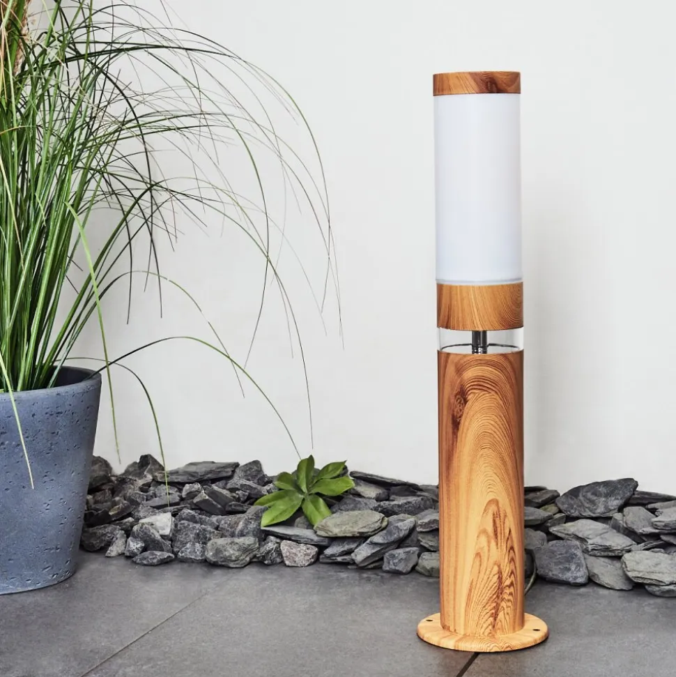 Borne Lumineuse Tise Brun, Couleur Bois, 2 Lumieres