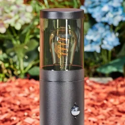 Borne Lumineuse Tolsona Noir, 1 Lumiere, Detecteur De Mouvement