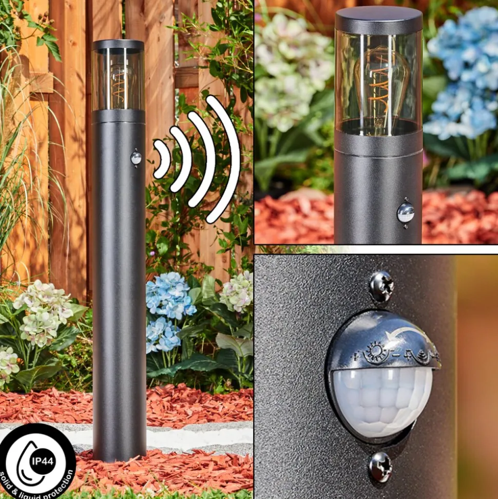 Borne Lumineuse Tolsona Noir, 1 Lumiere, Detecteur De Mouvement
