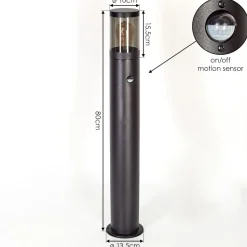 Borne Lumineuse Tolsona Noir, 1 Lumiere, Detecteur De Mouvement