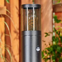 Borne Lumineuse Tolsona Noir, 1 Lumiere, Detecteur De Mouvement