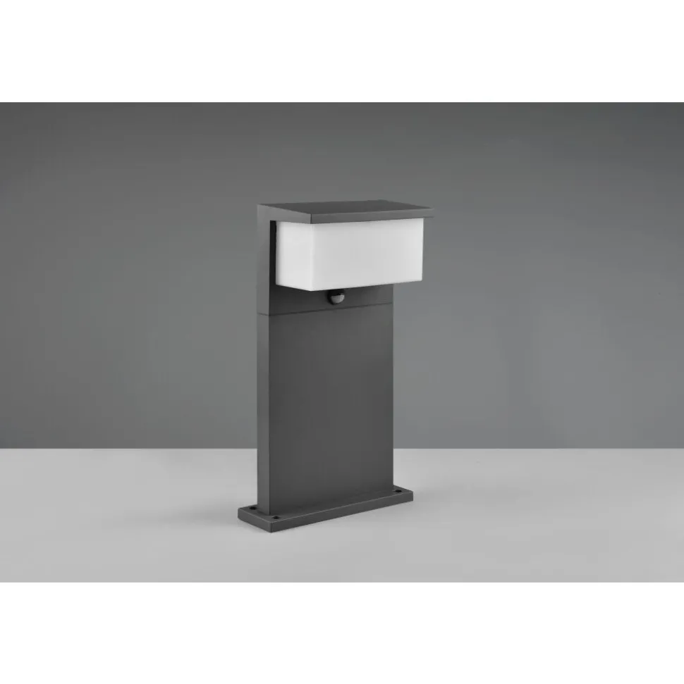 Borne Lumineuse Trio Nestos Led Anthracite, 1 Lumiere, Detecteur De Mouvement