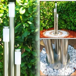 Borne Lumineuse Trones Acier Inoxydable, 3 Lumieres
