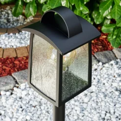 Borne Lumineuse Trosa Noir, 1 Lumiere