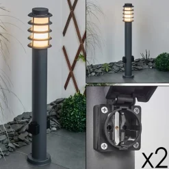 Borne Lumineuse Tunes Anthracite, 1 Lumiere