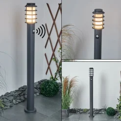 Borne Lumineuse Tunes Anthracite, 1 Lumiere, Detecteur De Mouvement