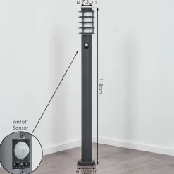 Borne Lumineuse Tunes Anthracite, 1 Lumiere, Detecteur De Mouvement
