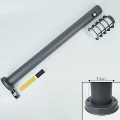 Borne Lumineuse Tunes Anthracite, 1 Lumiere, Detecteur De Mouvement