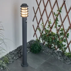 Borne Lumineuse Tunes Anthracite, 1 Lumiere, Detecteur De Mouvement
