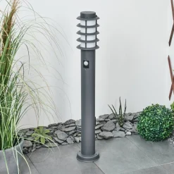 Borne Lumineuse Tunes Anthracite, 1 Lumiere, Detecteur De Mouvement