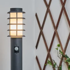 Borne Lumineuse Tunes Anthracite, 1 Lumiere, Detecteur De Mouvement