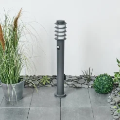 Borne Lumineuse Tunes Anthracite, 1 Lumiere, Detecteur De Mouvement