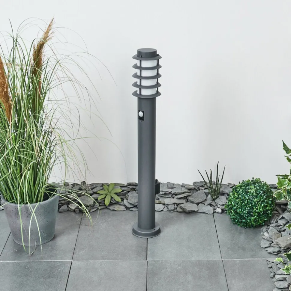Borne Lumineuse Tunes Anthracite, 1 Lumiere, Detecteur De Mouvement