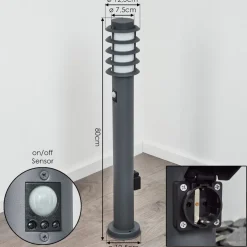 Borne Lumineuse Tunes Anthracite, 1 Lumiere, Detecteur De Mouvement