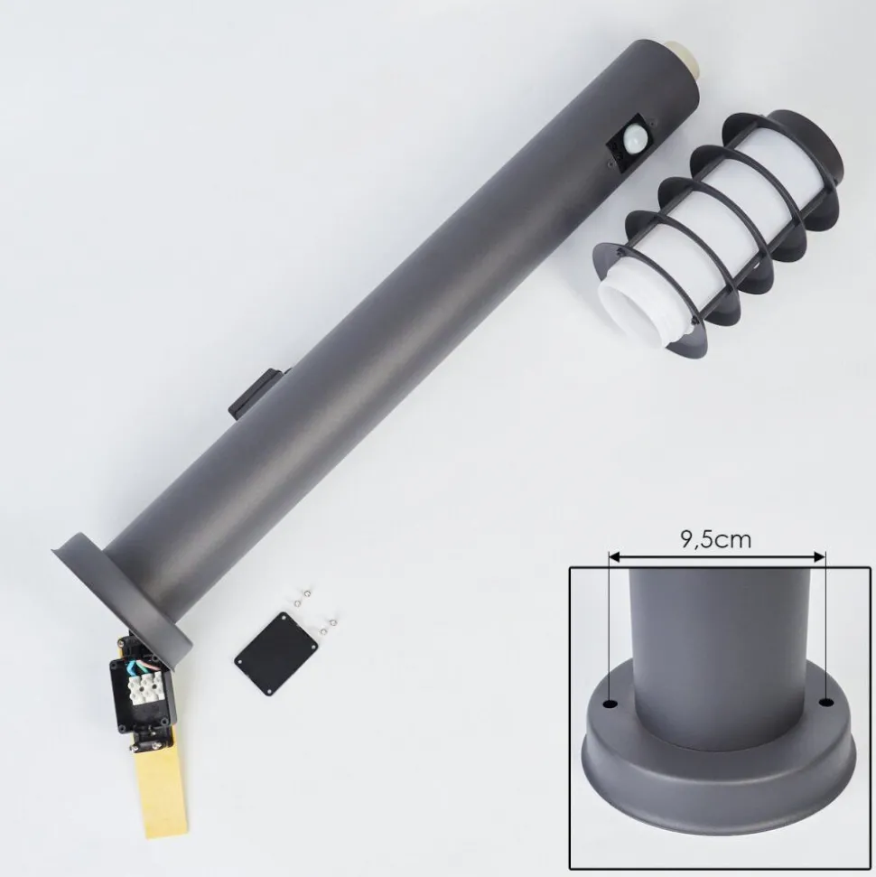 Borne Lumineuse Tunes Anthracite, 1 Lumiere, Detecteur De Mouvement
