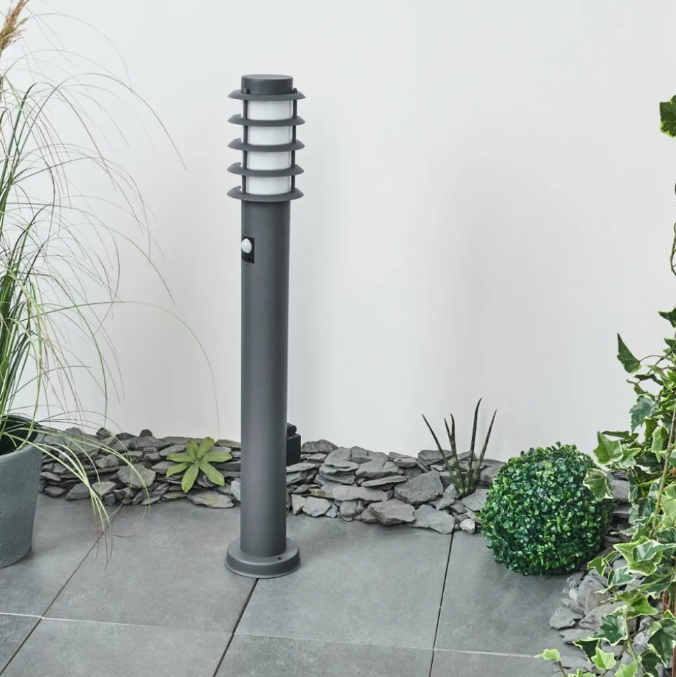 Borne Lumineuse Tunes Anthracite, 1 Lumiere, Detecteur De Mouvement