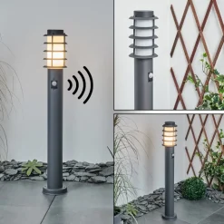 Borne Lumineuse Tunes Anthracite, 1 Lumiere, Detecteur De Mouvement