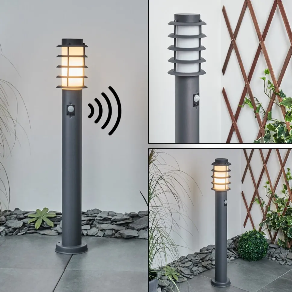 Borne Lumineuse Tunes Anthracite, 1 Lumiere, Detecteur De Mouvement