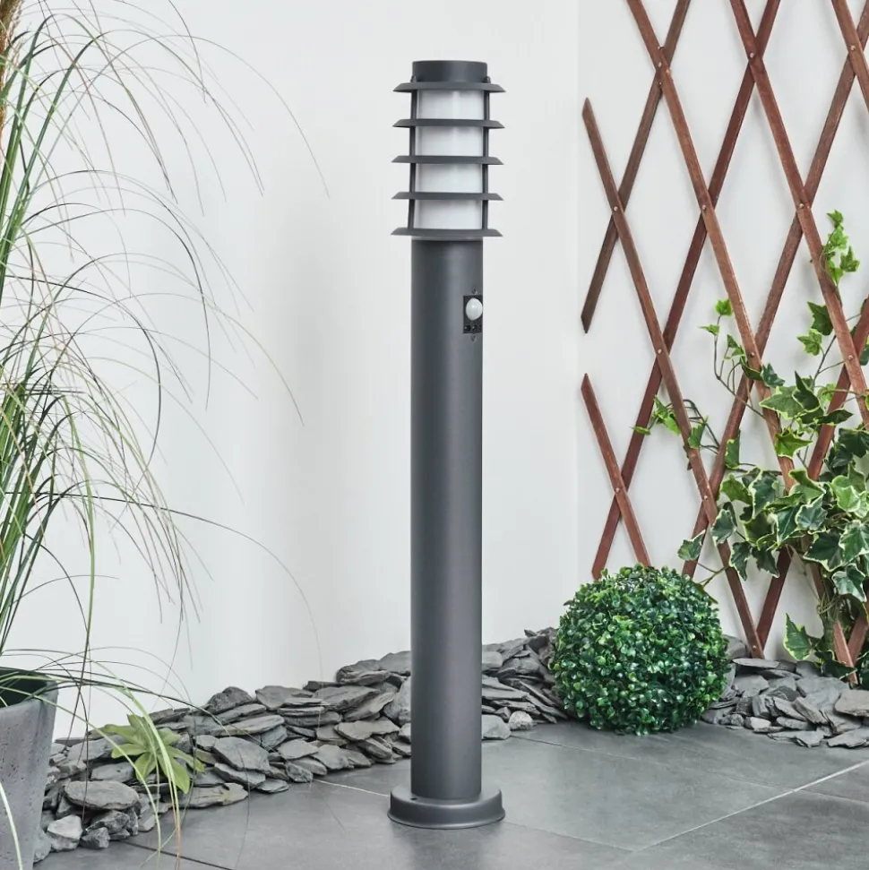 Borne Lumineuse Tunes Anthracite, 1 Lumiere, Detecteur De Mouvement