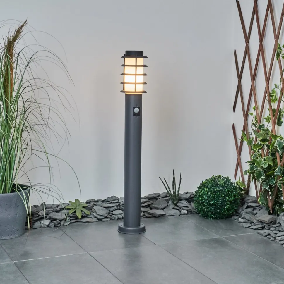 Borne Lumineuse Tunes Anthracite, 1 Lumiere, Detecteur De Mouvement