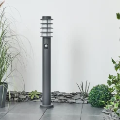 Borne Lumineuse Tunes Anthracite, 1 Lumiere, Detecteur De Mouvement