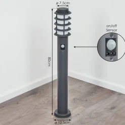 Borne Lumineuse Tunes Anthracite, 1 Lumiere, Detecteur De Mouvement