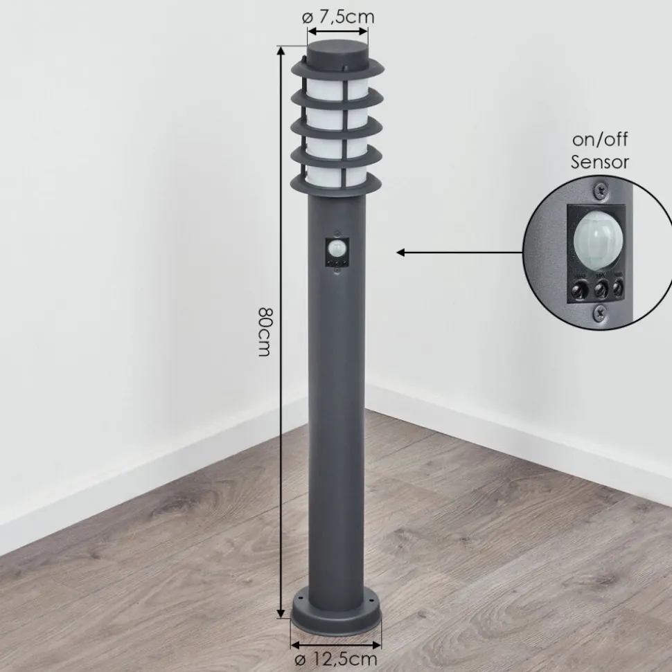Borne Lumineuse Tunes Anthracite, 1 Lumiere, Detecteur De Mouvement