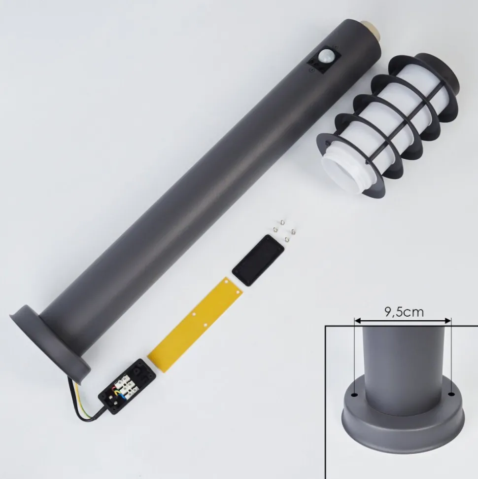 Borne Lumineuse Tunes Anthracite, 1 Lumiere, Detecteur De Mouvement