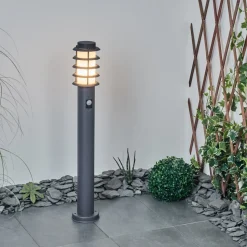 Borne Lumineuse Tunes Anthracite, 1 Lumiere, Detecteur De Mouvement