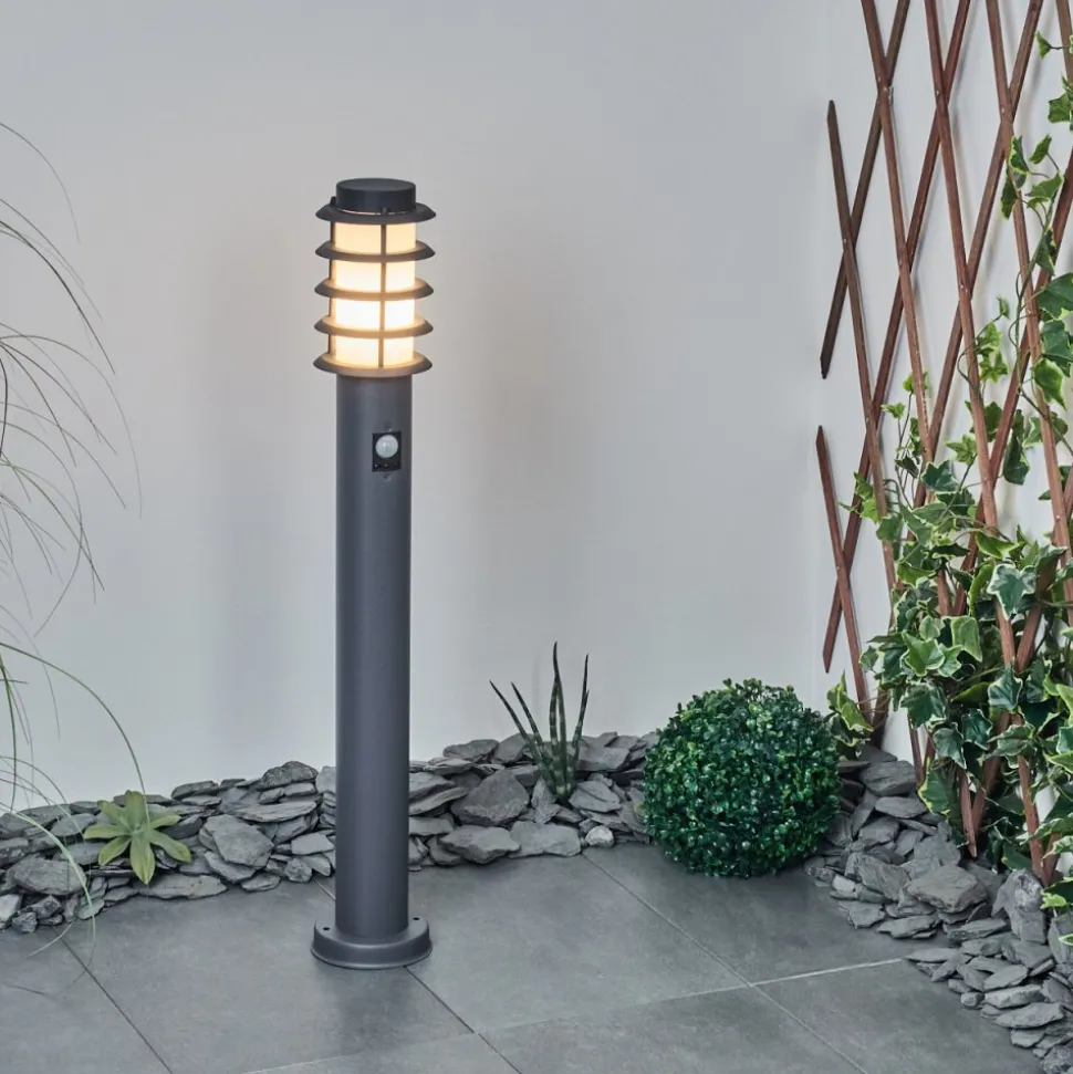 Borne Lumineuse Tunes Anthracite, 1 Lumiere, Detecteur De Mouvement