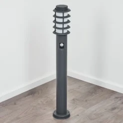 Borne Lumineuse Tunes Anthracite, 1 Lumiere, Detecteur De Mouvement