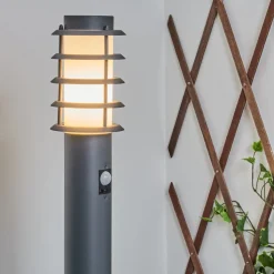 Borne Lumineuse Tunes Anthracite, 1 Lumiere, Detecteur De Mouvement