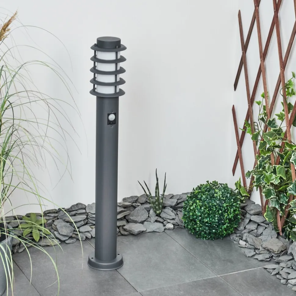 Borne Lumineuse Tunes Anthracite, 1 Lumiere, Detecteur De Mouvement