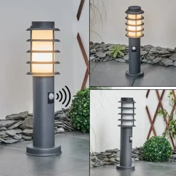 Borne Lumineuse Tunes Anthracite, 1 Lumiere, Detecteur De Mouvement