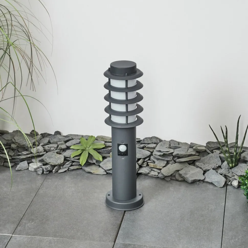 Borne Lumineuse Tunes Anthracite, 1 Lumiere, Detecteur De Mouvement