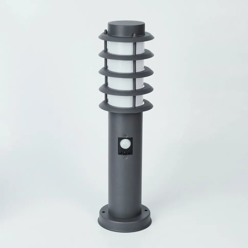 Borne Lumineuse Tunes Anthracite, 1 Lumiere, Detecteur De Mouvement