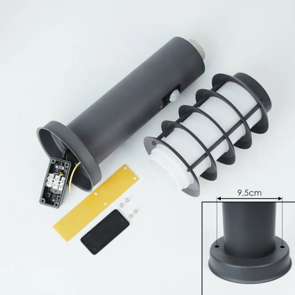 Borne Lumineuse Tunes Anthracite, 1 Lumiere, Detecteur De Mouvement