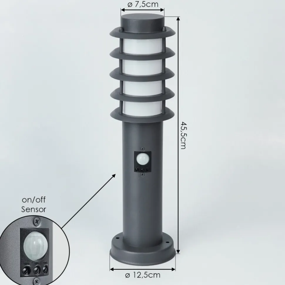 Borne Lumineuse Tunes Anthracite, 1 Lumiere, Detecteur De Mouvement