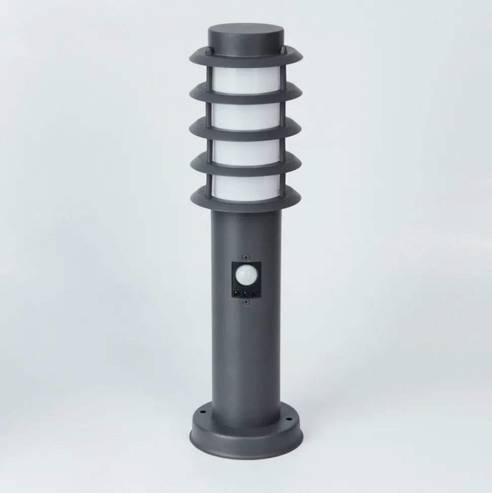 Borne Lumineuse Tunes Anthracite, 1 Lumiere, Detecteur De Mouvement