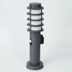 Borne Lumineuse Tunes Anthracite, 1 Lumiere, Detecteur De Mouvement