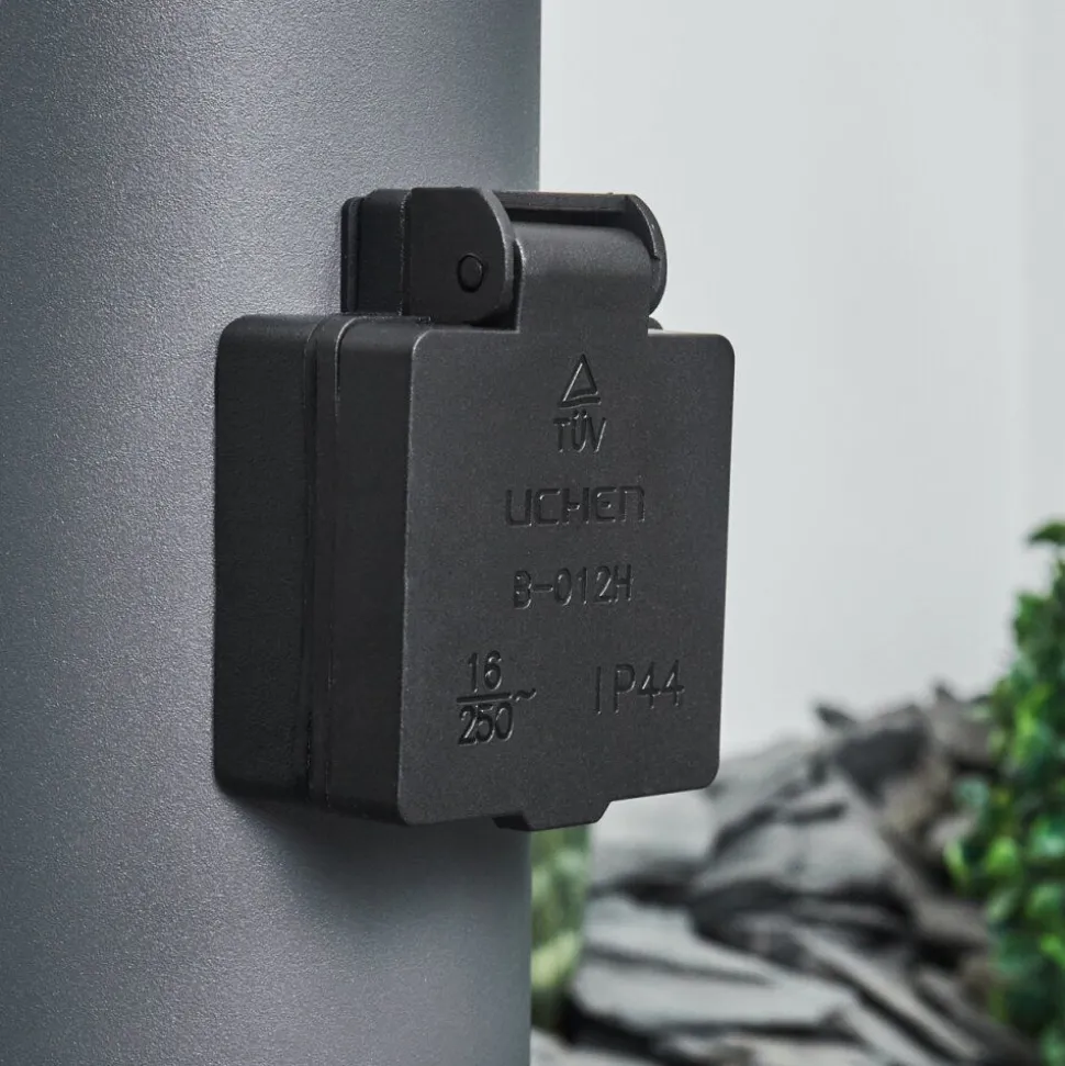 Borne Lumineuse Tunes Anthracite, 1 Lumiere, Detecteur De Mouvement