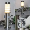 Borne Lumineuse Tunes Nickel Mat, 1 Lumiere, Detecteur De Mouvement