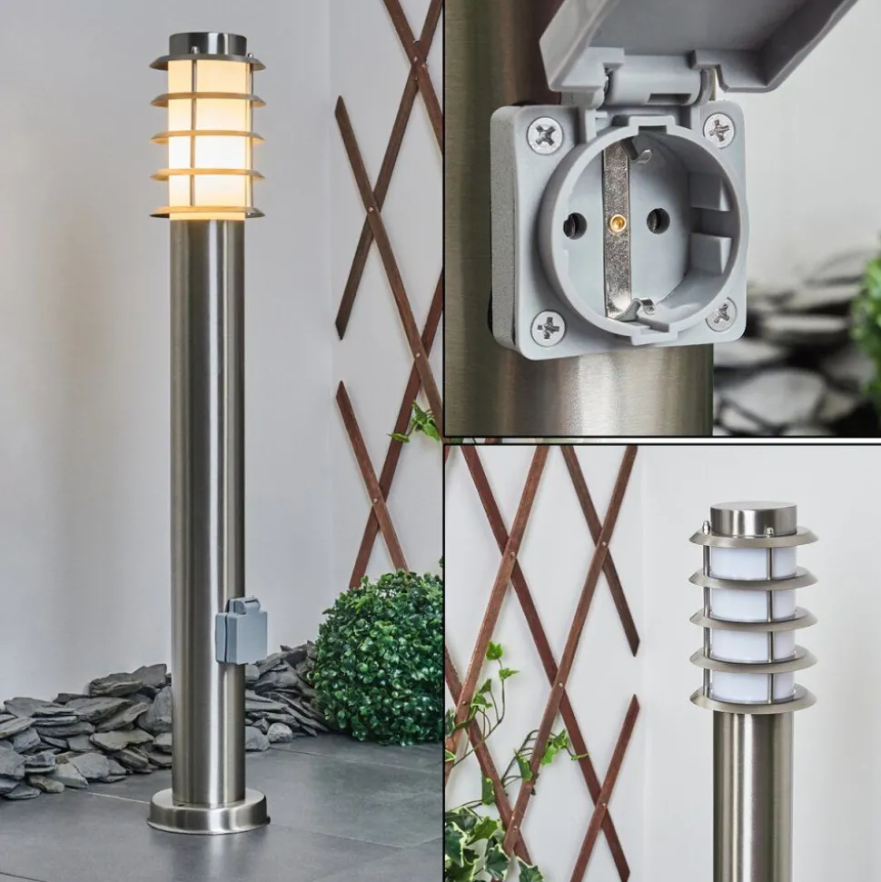 Borne Lumineuse Tunes Nickel Mat, 1 Lumiere