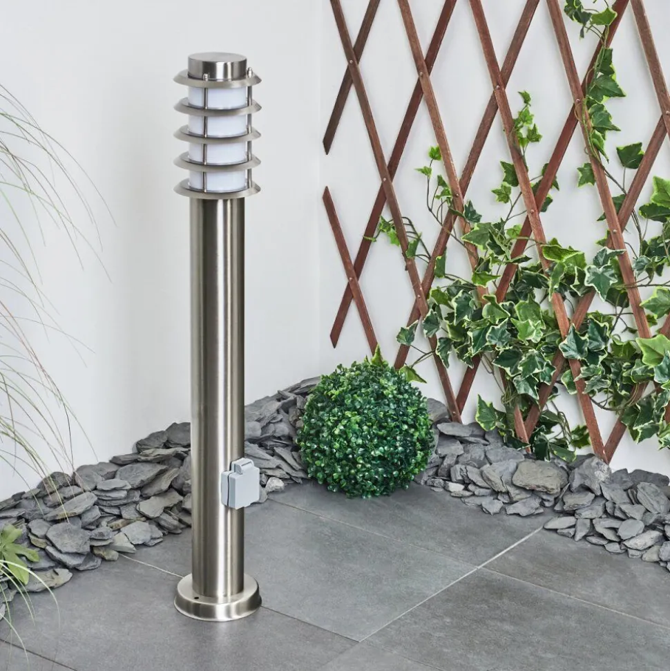 Borne Lumineuse Tunes Nickel Mat, 1 Lumiere
