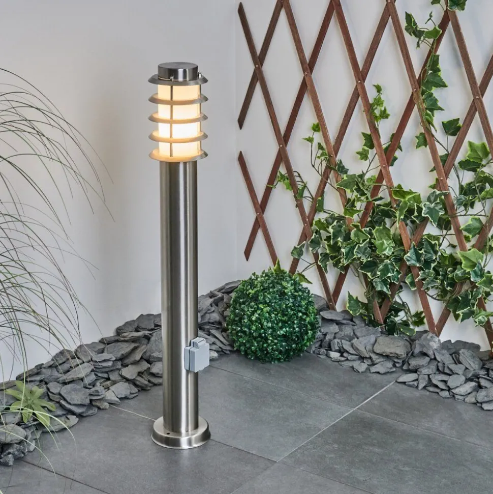 Borne Lumineuse Tunes Nickel Mat, 1 Lumiere