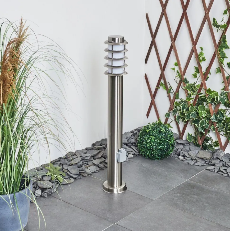 Borne Lumineuse Tunes Nickel Mat, 1 Lumiere