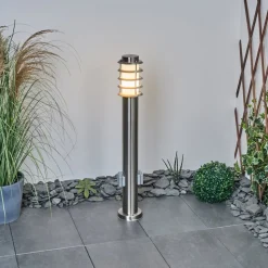 Borne Lumineuse Tunes Nickel Mat, 1 Lumiere
