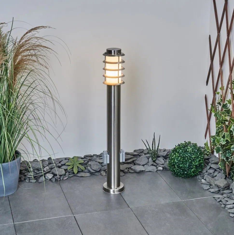 Borne Lumineuse Tunes Nickel Mat, 1 Lumiere