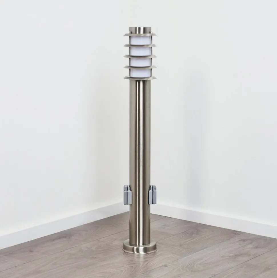 Borne Lumineuse Tunes Nickel Mat, 1 Lumiere